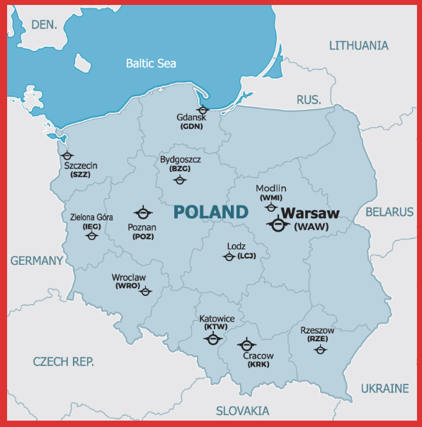 Poland Airport Map